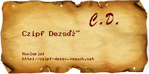 Czipf Dezső névjegykártya