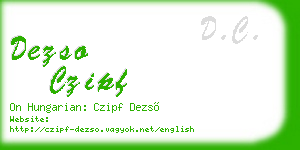 dezso czipf business card