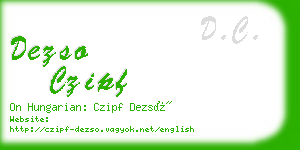 dezso czipf business card
